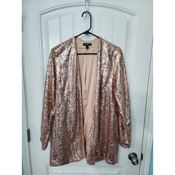 Torrid, Stretch Sequin Mesh Long Line 3rd Piece in Gold, Used, Plus Size 1 - Picture 4 of 5